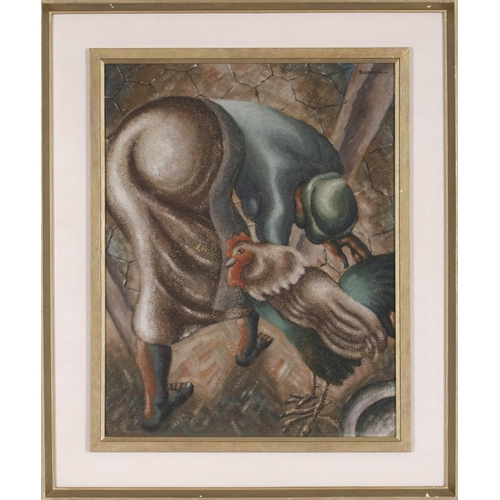 1052 - George Diederick During (South African 1917 - 1991) FIGURE AND ROOSTER