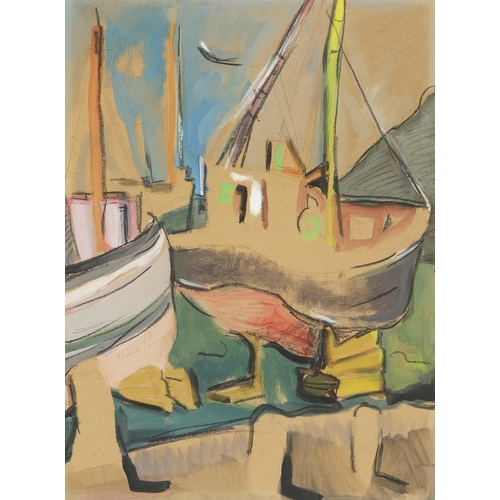 1088 - Irma Stern (South African 1894 - 1966) FISHING BOATS, KALK BAY HARBOUR