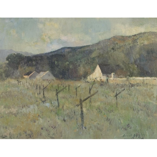 541 - Errol Stephen Boyley (South African 1918 - 2007) HOUSES IN A FIELD 