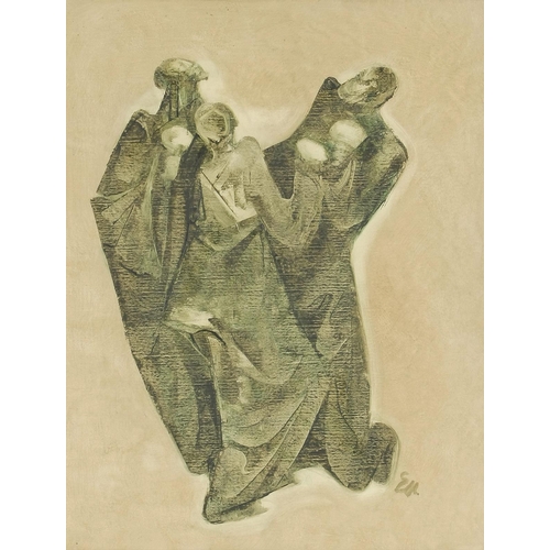 563 - Ernest Ullmann (South African 1900 - 1975) A GROUP OF ROBED FIGURES 