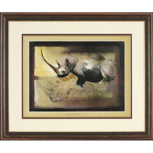 444 - Keith Joubert (South Africa 1948 - 2013) THE BLACK RHINOCEROS. DICEROS BICORNIS