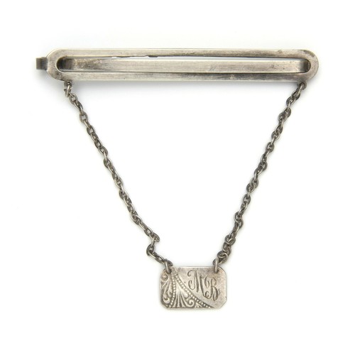 777 - A SILVER TIE PIN AND CHAIN, LONDON, 19TH CENTURY