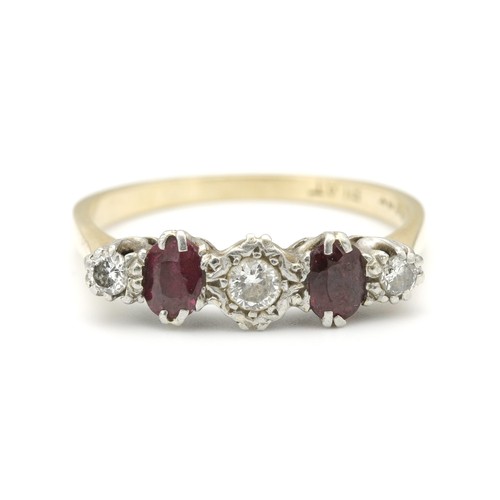 1432 - A RUBY AND DIAMOND ETERNITY RING