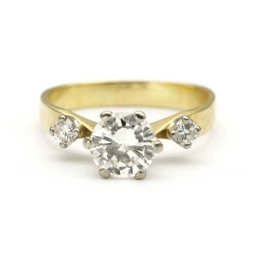 1427 - A DIAMOND SOLITARE RING, 1.30 CARATS