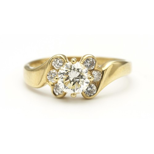 1417 - A DIAMOND DRESS RING, 0.75 CARATS