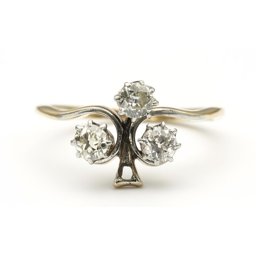 1419 - A TRILOGY STYLE DIAMOND DRESS RING, 0.50 CARATS, CIRCA 1960