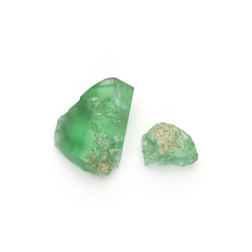 1360 - TWO NATURAL UNPOLISHED EMERALDS