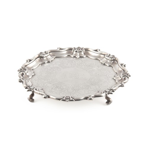 641 - A VICTORIAN SILVER SALVER, GEORGE JOHN RICHARDS AND EDWARD CHARLES BROWN, LONDON, 1859