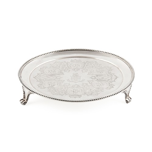 639 - A VICTORIAN SILVER SALVER, J E TERRY AND CO, LONDON, 1843