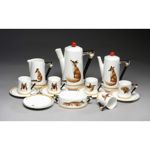 899 - A ROYAL DOULTON 'REYNARD THE FOX' COFFEE SET