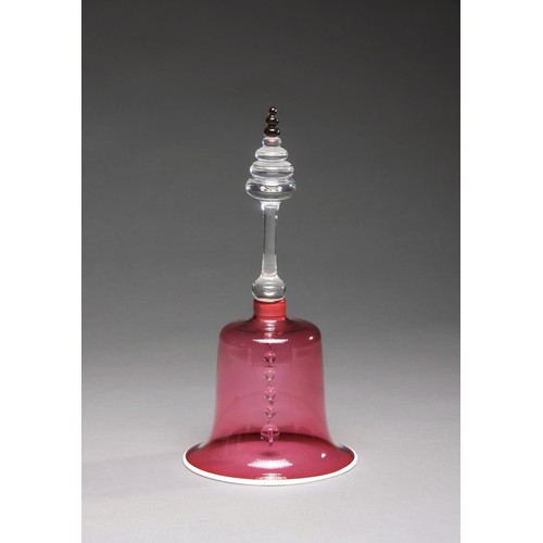 921 - A VICTORIAN CRANBERRY GLASS TABLE BELL