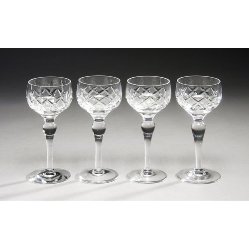 924 - A SET OF FOUR STUART CRYSTAL HOCK GLASSES