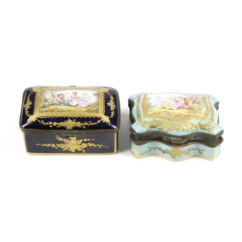 952 - TWO FRENCH GILDED PORCELAIN PILL BOXES