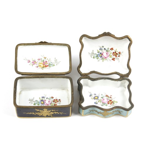 952 - TWO FRENCH GILDED PORCELAIN PILL BOXES