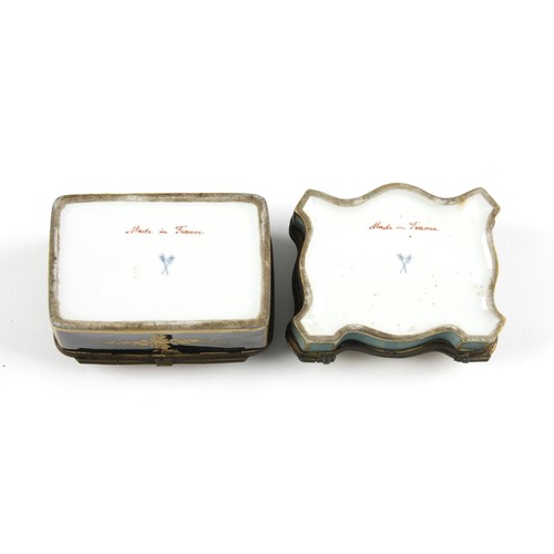 952 - TWO FRENCH GILDED PORCELAIN PILL BOXES