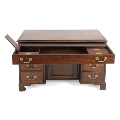 602 - A GEORGE III MAHOGANY ESTATE MANAGER'S DESK, LATE 18TH CENTURY