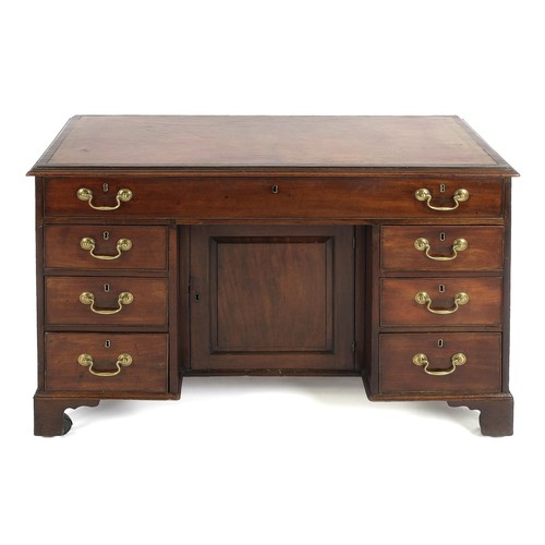 602 - A GEORGE III MAHOGANY ESTATE MANAGER'S DESK, LATE 18TH CENTURY