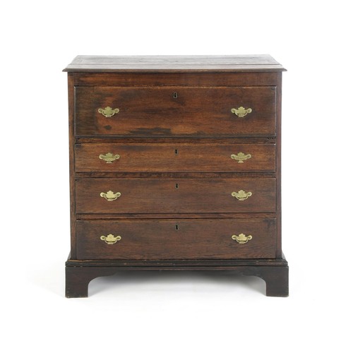 1121 - A GEORGE III PROVINCIAL OAK CHEST OF DRAWERS