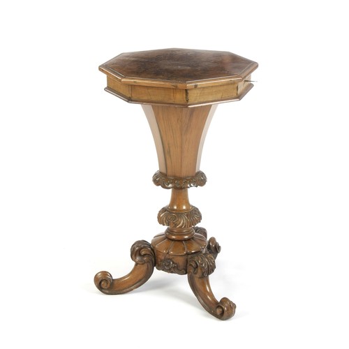 1145 - A VICTORIAN WALNUT SEWING TABLE