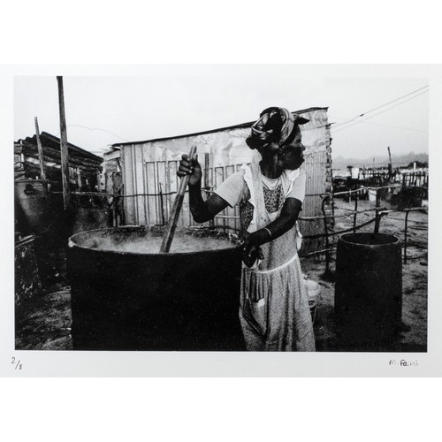 348 - Masixole Feni (South African 20th/21st Century) WOMAN WASHING CLOTHES