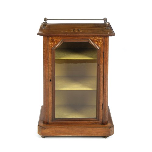 1139 - A WALNUT DISPLAY CABINET, 19TH CENTURY