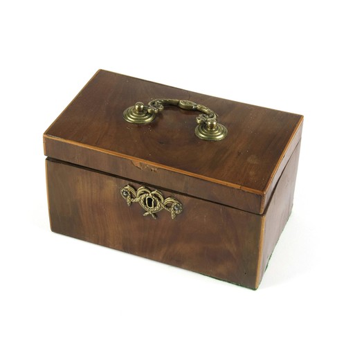 393 - A BRASS MOUNTED CHEST