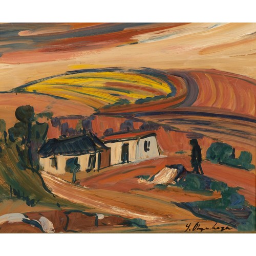 395 - Stefan Ampenberger (South African 1908 - 1983) LANDSCAPE AT SUNSET