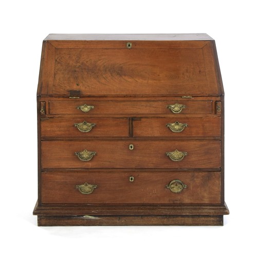 1123 - A GEORGE III MAHOGANY BUREAU, EARLY 19TH CENTURY