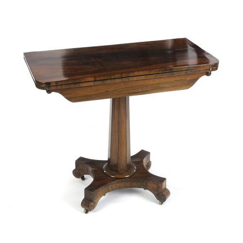 1127 - A WILLIAM IV ROSEWOOD FOLDOVER CARD TABLE