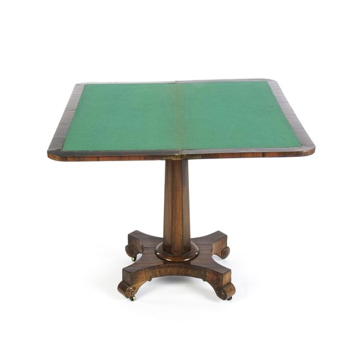 1127 - A WILLIAM IV ROSEWOOD FOLDOVER CARD TABLE