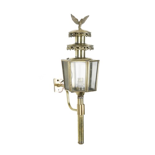 419 - A BRASS WALL MOUNTED LIGHT, CIRCA 1970'S