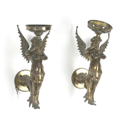 420 - A PAIR OF GILT METAL SCONCES