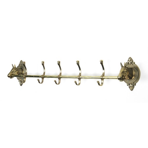 395 - A BRASS COAT RACK, FIRST QUARTER 20TH CENTURY