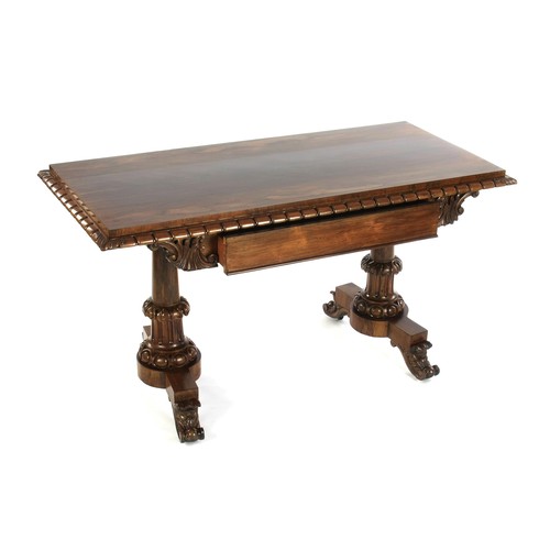 1155 - A VICTORIAN ROSEWOOD SIDE TABLE