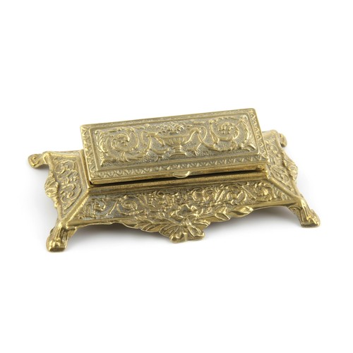 370 - A BRASS STAMP BOX