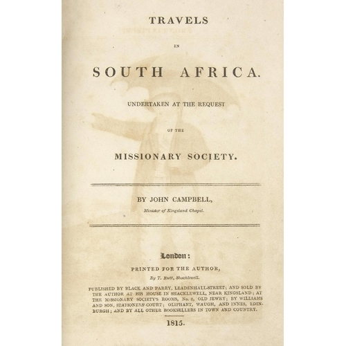 25 - TRAVELS IN SOUTH AFRICA (FIRST EDITION, 1815) by Rev. John Campbell