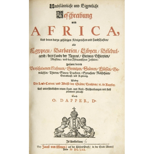 50 - UMBSTÄNDLICHE UND EIGENTLICHE BESCHREIBUNG VON AFRICA (PUBLISHED 1670-1671) by Olfert Dapper