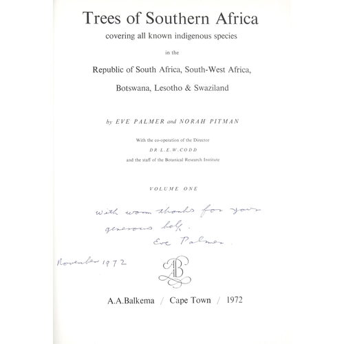 76 - TREES OF SOUTHERN AFRICA (INSCRIBED BY EVE PALMER, 3 VOLS.) by Eve Palmer & Norah Pitman