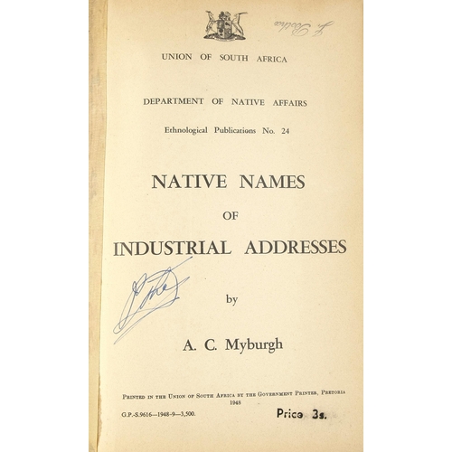 96 - NATIVE NAMES AND INDUSTRIAL ADDRESSES & LIST OF IMPORTANT HISTORICAL EVENTS AND ZULU ROYAL REGIM... 