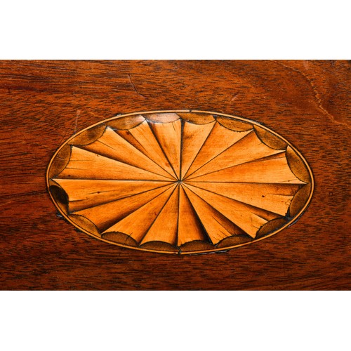 391 - A MAHOGANY AND INLAID TRAY