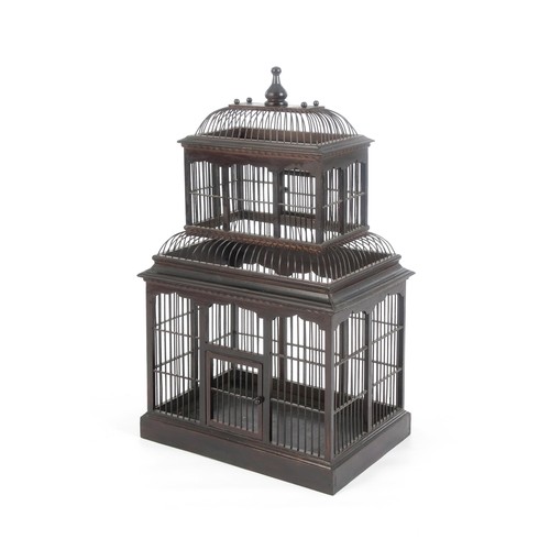 964 - A GEORGE III-STYLE MAHOGANY BIRD CAGE