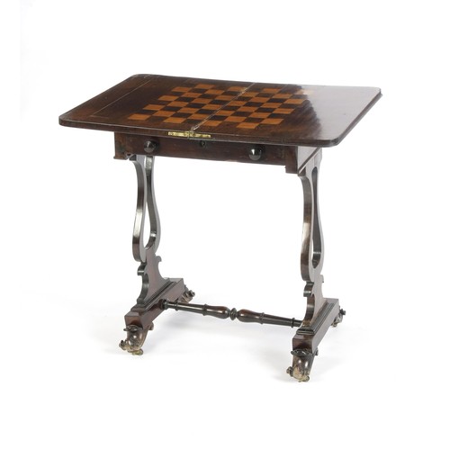 301 - A MAHOGANY GAMES TABLE, LATE 19TH CENTUARY