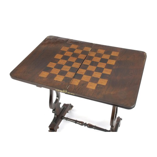 301 - A MAHOGANY GAMES TABLE, LATE 19TH CENTUARY