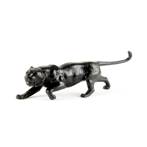 984 - A JAPANESE PATINATED BRONZE FIGURE OF A TIGER, MEIJI PERIOD, 1868 - 1912