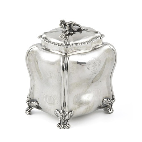 627 - A GEORGE III SILVER TEA CADDY, WILLIAM ABDY, LONDON, 1767