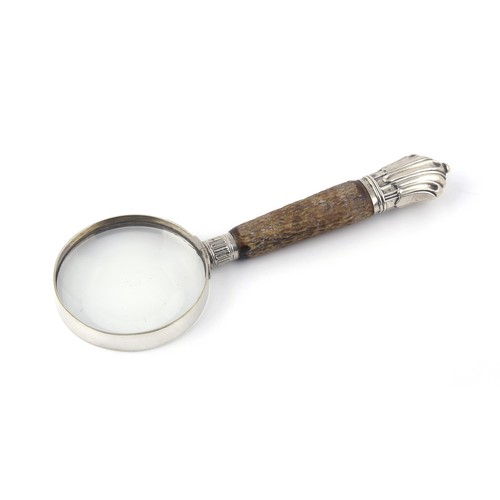 277 - A VICTORIAN SILVER-MOUNTED MAGNIFYING GLASS, HARRISON BROS AND HOWSON, SHEFFIELD, 1902