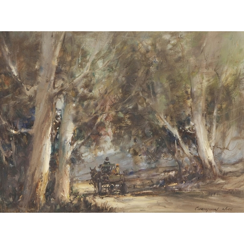 1097 - Christiaan Nice (South African 1939 - 2020) DONKEY CART BETWEEN BLUEGUMS