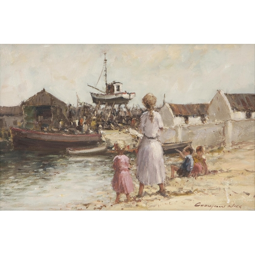 1091 - Christiaan Nice (South African 1939 - 2020) CHILDREN AT THE HARBOUR