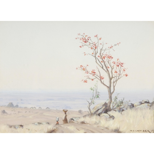 1077 - Willem Hermanus Coetzer (South African 1900 - 1983) BANDOLIERS WITH A FLOWERING CORAL TREE