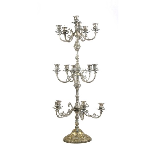 951 - A SILVER PLATED FIFTEEN LIGHT CANDELABRUM